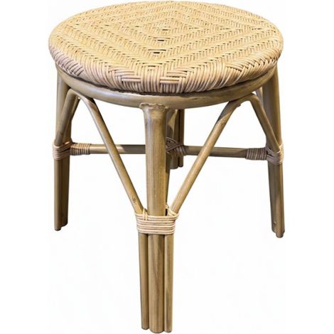 Tabouret MINI NATUREA en Rotin tressage nylon style naturel pour extérieur