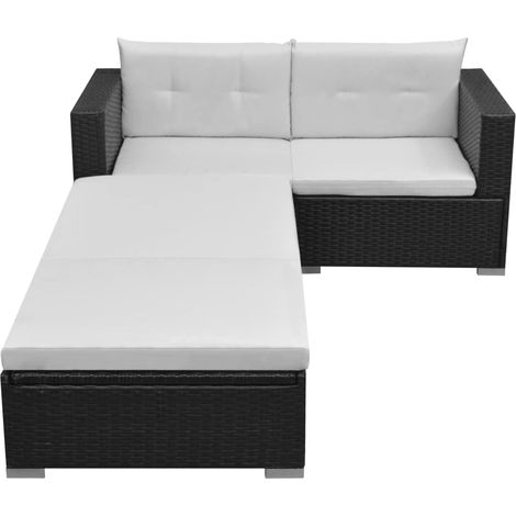 Maison Exclusive - Set de muebles de jardín 3 piezas y cojines ra (1/5)