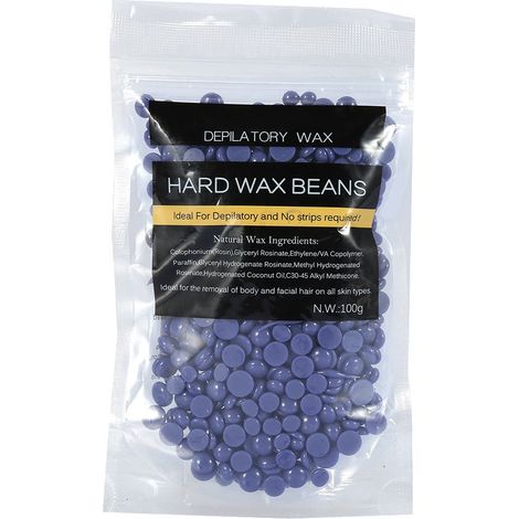 100g Sachet Cire Chaute Épilation Jambes Bras Sans Bandes, Grains de Cire à la Lavande (1/5)