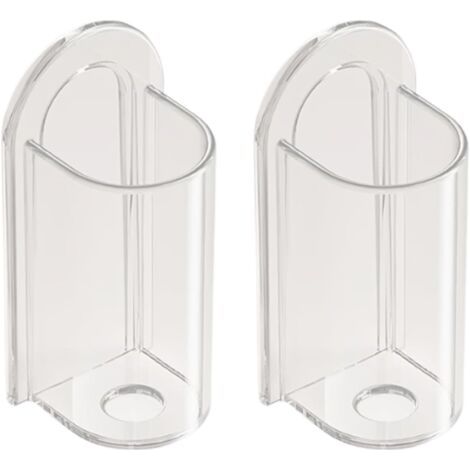 QORVA-Lot de 2 supports de brosse à dents électrique transparents, fixation murale sans perçage, pour salle de bain et cuisine