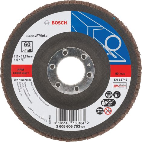 Bosch disco de láminas Expert for Metal 115 22,23 60 inclinado tejido de vidrio - 2608606753 (1/4)