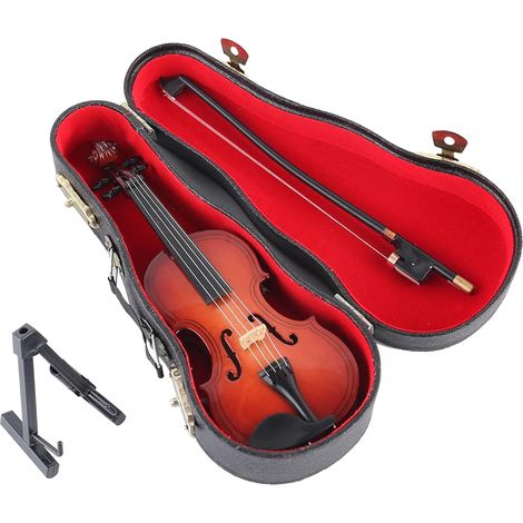 Violon Miniature - En Bois - Avec Archet Et Support - Accessoire Pour Maison De Poupée Ou Porte-Clés - Lot De 1 (1/5)