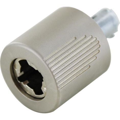 Bouton cannelé tournant à cylindre - Pour panneau d'épaisseur maxi : 19 mm - Décor : Nickelé - Diamètre : 33 mm - Sens : Droite - LEHMANN (1/4)