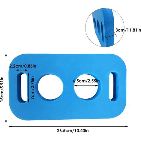 Ce lot de 2 Connecteur de canne à natation en mousse avec trous, accessoire de natation, diamètre 6,5 cm - bleu. (1/4)