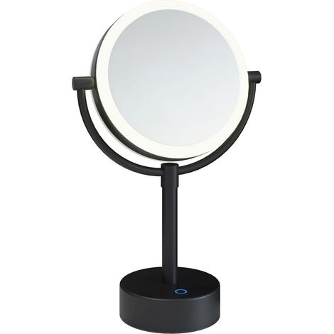 COSMIC Magnifying Mirror X1/X5 Swivel LED light Matt Black Architect Collection (1/4)