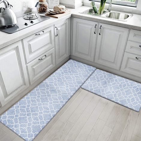 PVC kitchen mat, non-slip, oil-resistant, wipeable, no-rinse, suitable for bathroom and household use, stain-resistant doormat - window grille - 40x60x0.8cm