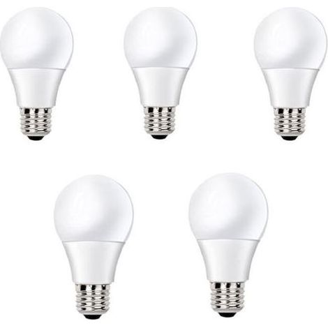 Lampadina LED E27 in alluminio rivestito di plastica, potenza 12W, dedicata a progetti di miglioramento domestico e lampade da terra, non dimmerabile (5 pezzi) (1/4)