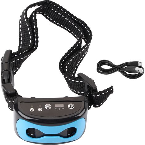 Wiederaufladbares, wasserdichtes Antibellhalsband mit Bellerkennung (Blau) (1/5)
