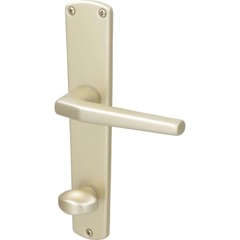 Südmetall WC-Türgriff-Garnitur Langschild Phil Aluminium F2 eloxiert neusilber 220 x 43 mm
