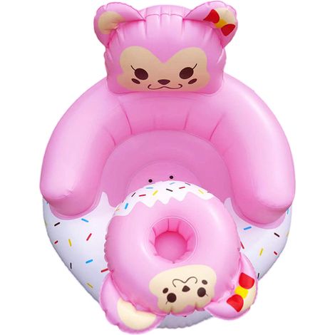 1 siège gonflable pour bébé, polyvalent repas et bain, pliable, confortable, adapté aux nourrissons (1/5)