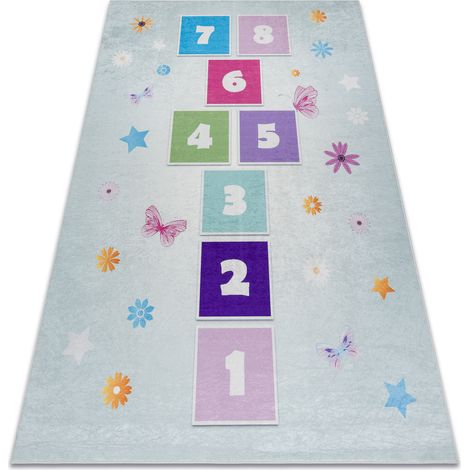 Tappeto lavabile BAMBINO 1075 campana, numeri per bambini antiscivolo - verde multicolour 80x150 cm (1/5)