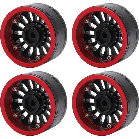 Moyeux de roue métalliques en 4 pièces avec cache-vis pour Traxxas et autres crawlers radiocommandés (1/5)
