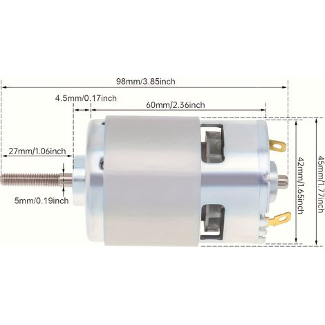 Moteur à courant continu 755 12V double arbre cuivre pour débroussailleuse lithium (1/5)