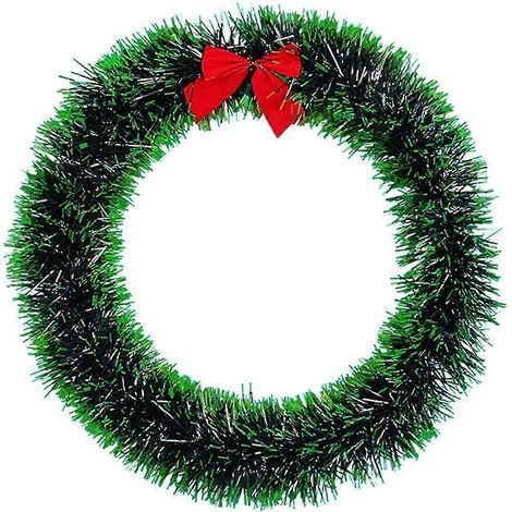 Ruban de Noël, nœud papillon, guirlande, décorations suspendues, vert foncé et blanc (1/5)