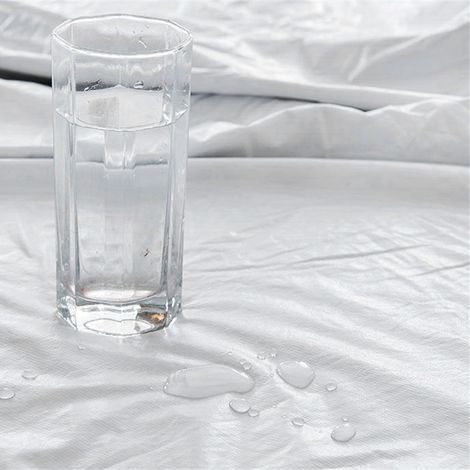 Wasserdichter, milbenabweisender Matratzenschoner, Spannbettlaken, Grau, 150 x 200 + 30 cm (1/5)