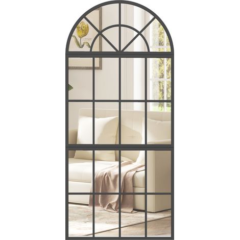 HOMCOM Large Arched Wall Mirror with 3-Piece and Tempered Glass
