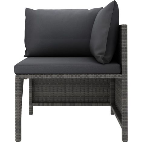 Canapé de jardin,Canapé d'angle sectionnel avec coussins Gris Résine tressée CFW945749 (1/5)
