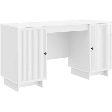 Schreibtisch Hochglanz Weiß Holzwerkstoff 142,5 x 50 x 75 cm vidaXL