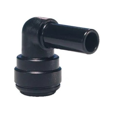 Codo de acetal, negro, 8mm, vástago liso, 8mm de diámetro