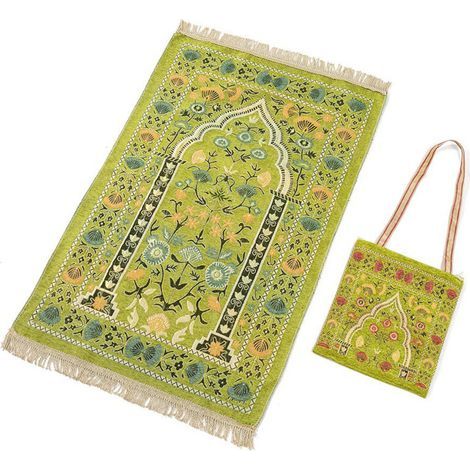 Tapis de prière musulmans, couverture Portable en-Jaune (1/5)