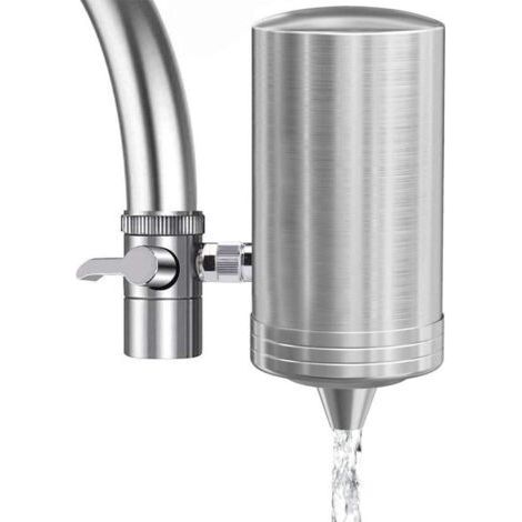 Water Tap Water Filter 304 Stainless Steel Faucet Purifier Removes Impurities, Chlorine, Bleach, Worms, Easy Installation - Fits All Standard Faucets (1/5)