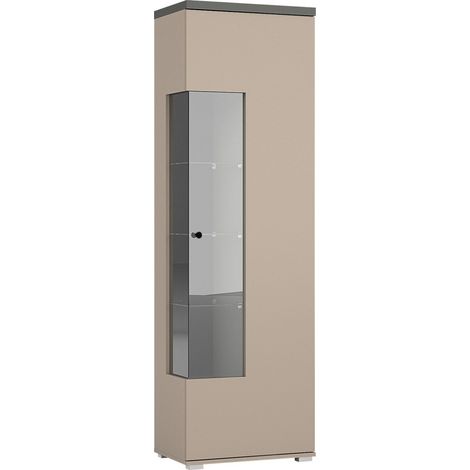 Vetrina 1 porta NESS – Finitura Congo & Antracite – LED bianco neutro – 10 nicchie design