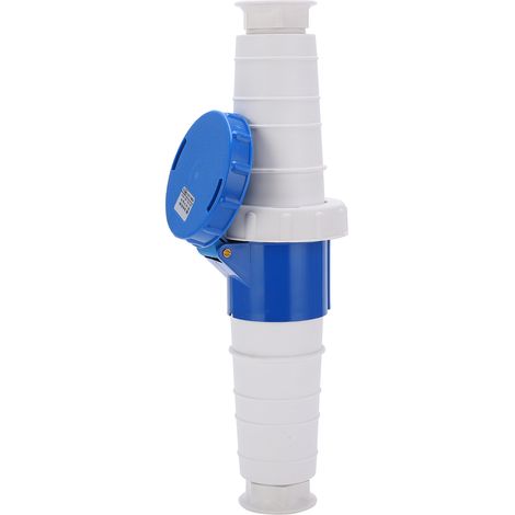 Connecteur industriel monophasé 3 broches 220250V 2P + E IP67 bleu blanc pour produits chimiques pour champs pétrolifères