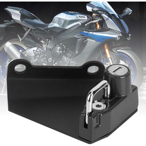 Antivol Moto Casque Serrure Côté Gauche Compatible Yamaha YZF R1M R1S R6 (Noir) (1/5)