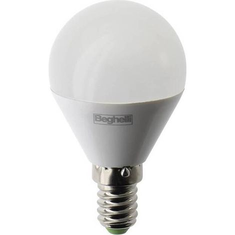 10 x BEGHELLI LED SFERA E14  5W 56824 CAL 3000K PLAST