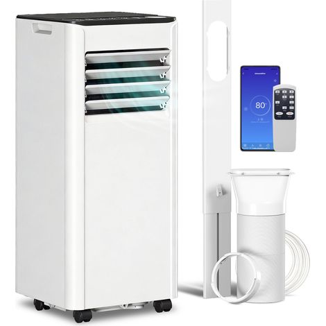 Climatiseur portable 7000 BTU : Refroidissement, Déshumidificateur, Ventilateur, Mode Nuit.