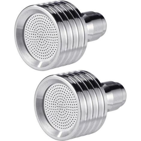 Lot de 2 embouts de buse de nettoyeur haute pression avec connexion rapide de 6,35 mm en métal pour nettoyage de voiture, buse de tuyau d'arrosage en acier inoxydable（0.3mm）