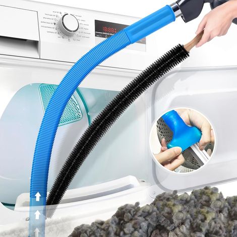 2-teiliges Reinigungsset für Wäschetrockner-Belüftung, Trocknerfilteraufsatz und flexible Trocknerfilterbürste, Trocknerbelüftungsschlauchanschluss, blau (1/2)
