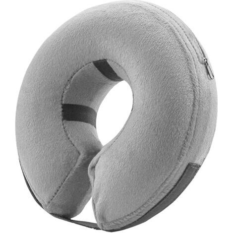 BUNTHAUS (Gris, S) Collier Gonflable de Protection pour Chiens et Chats Collier de Récupération Souple pour Chien de Compagnie ne Bloque Pas la Vision (1/5)