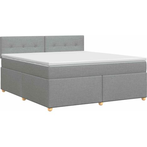 Maison Exclusive - Letto box spring con materasso Grigio Chiaro 180 x 200 cm (1/5)
