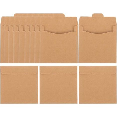 Bustine protettive in carta kraft per CD/DVD, confezione da 50 pezzi, protezione da graffi e polvere, formato standard 14 x 12,5 cm. (1/5)