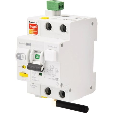 gloca Differenziale Magnetotermico Wi-Fi Smart Con App Tuya Smart RCBO Riarmo Automatico Tramite APP 3M 1PN 16A 6KA 30mA 220V (1/4)
