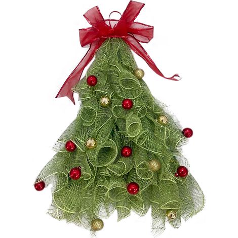 (Karton + 2 Yuan) Künstlicher Weihnachtskranz, Türhänger, Dekorationsaccessoire für Haus und Garten während der Feiertage (rote Schleife - nicht beleuchtet) (1/2)