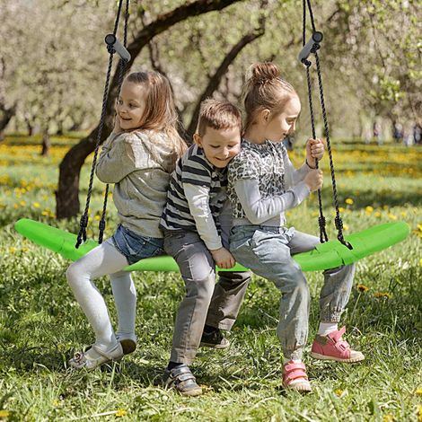 Nestschaukel kinder baumschaukel mit 100 180cm verstellbaren seil hangeschaukel grun 123x45cm