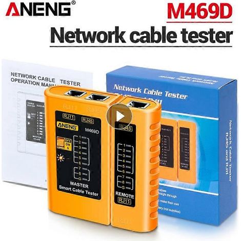 Testeur de câbles ANENG M469D RJ45 - Testeur de câbles réseau RJ45 RJ11 RJ12 CAT5 UTP LAN - Outil de réparation de réseaux (1/2)