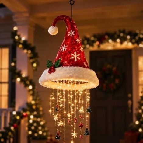 Lustre lumineux à suspendre en forme de chapeau de Père Noël (A1) (1/4)