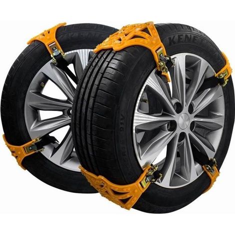 Chaîne de neige - Universelle - 8 pièces - Caoutchouc - Compatible berline et SUV - Antidérapante (1/4)