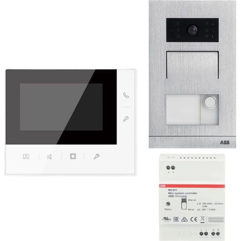 Kit Videocitofono Monofamiliare ABB WLK315B vivavoce 2 fili pulsantiera a parete