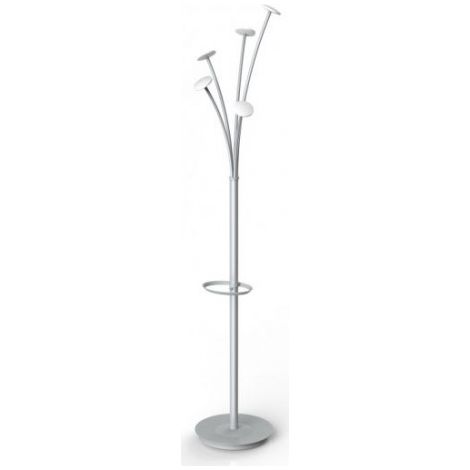 PERCHERO DE PIE CON 5 GANCHOS GRANDES Y SOPORTE PARA PARAGUAS 355X1870 MM BLANCO ALBA ALPMFEST BC