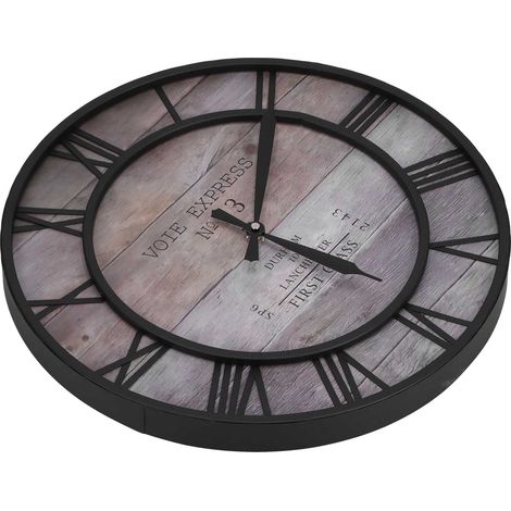 Horloge murale vintage en fer forgé, silencieuse (sans tic-tac), idéale pour le salon ou la chambre. (1/5)