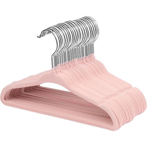 Lot de 30 Cintres, Velours Antidérapant, Crochet Pivotant, Épaules Crantées, Garde-robe Enfant (1/5)