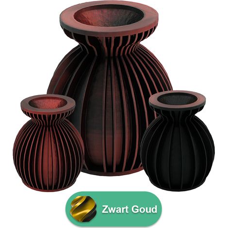 Vase Design Imprimé en 3D pour Fleurs Séchées et Artificielles en PLA Durable Aspect Bois - PANGIVO