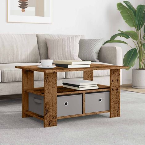 vidaXL  Coffee Table  Old Wood 77 x 55 x 42 cm Engineered Wood