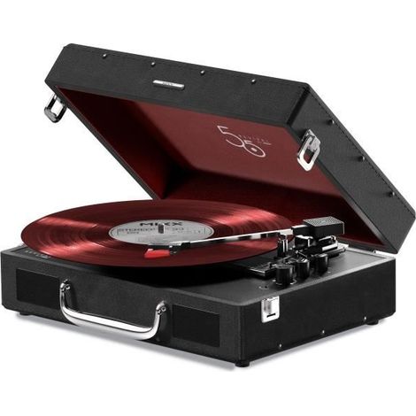 Plato de vinilo - MIXX - Revival 55 - Altavoces estéreo integrados - 3 velocidades - Bluetooth - Salida RCA - Negro (1/5)