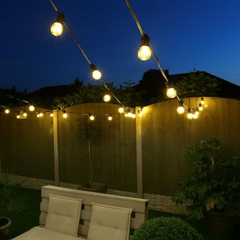 5m Outdoor SMD LED Festoon Globe Lighting Rubber Cable String Lights Garden