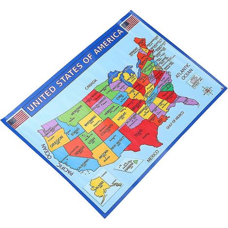 Carte des États-Unis - Affiche éducative pour la classe - Carte de géographie pour l'enseignement - Affiche de géographie pour la maison - Affiche d'apprentissage intéressante - Affiche de carte de gé (1/5)